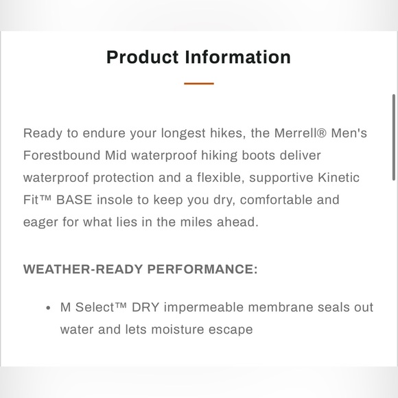 Merrell Men’s Forestbound Mid Waterproof Boots - Picture 7 of 7